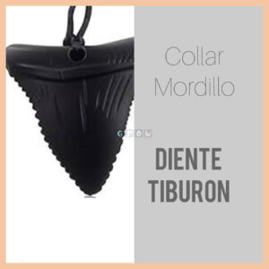 Collar mordillo - Diente tiburón Negro