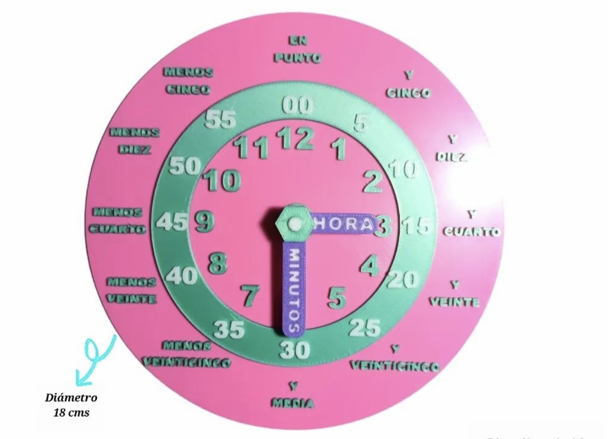 Reloj didáctico para manipular