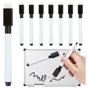 Set x 8 marcadores Negros para pizarra con goma